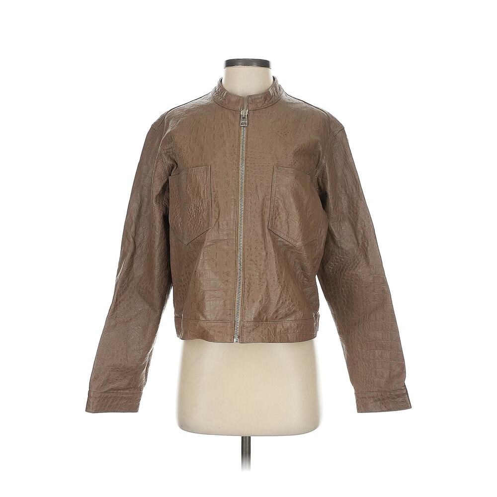 Redondo Frydman Leather Zip Front Jacket Size 2 New with tags